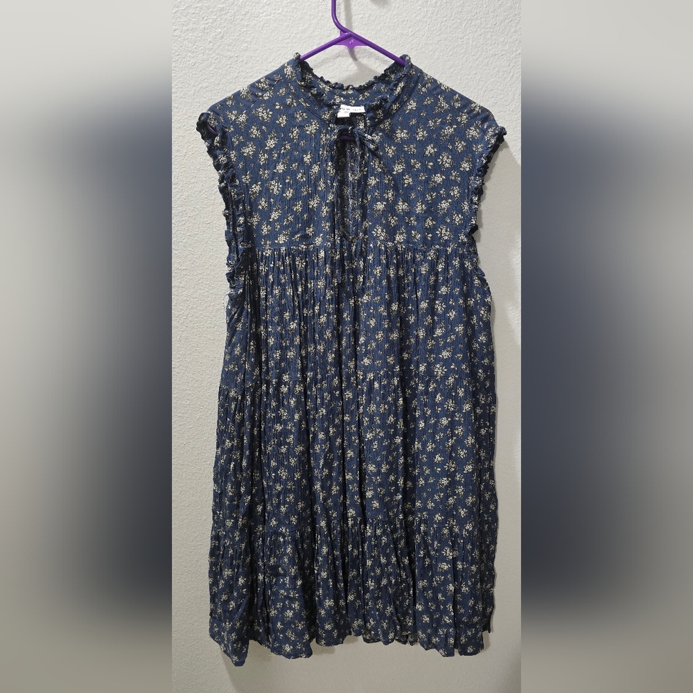 And Now This Floral Blue Women's Mini Dress Size L